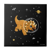Carreau Tan Triceratops Dinos Dans L'Espace (Devant)