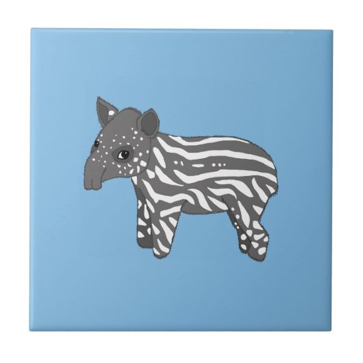 Carreau tapir de bébé bleu (Devant)