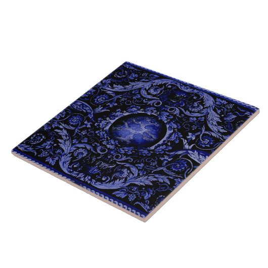 Carreau Tapis de savonnerie 1 (bleu) (Côté)