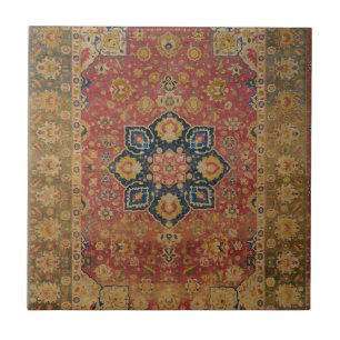 Carreau Tapis rouge or Kashan tapis Perse Asiatique