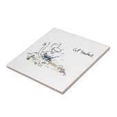 Carreau Tapis roulant comique de chat (Côté)