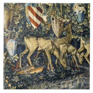 Carreau Tapisserie Art Vintage Cerf & Boucliers de William