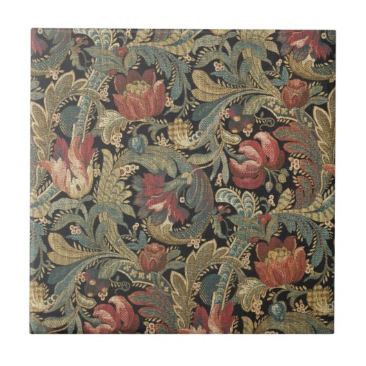 Carreau Tapisserie florale riche Brocade Antique Classique (Devant)