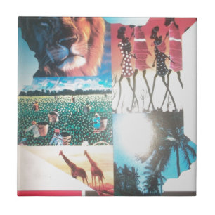 Carreau Tapisserie kenyane : Faune, culture et plage côtiè