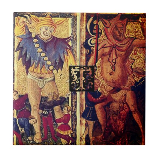 Carreau Tarot Double Folies Initial T (Devant)