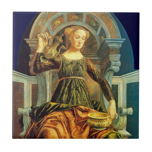 CARREAU TAROTS DE RENAISSANCE ANTIQUE 14 / TEMPÉRANCE (Devant)