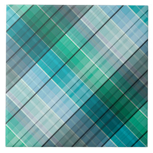 Carreau Tartan bleu turquoise