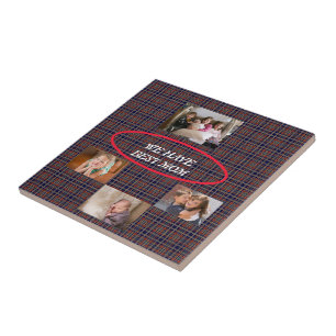 Carreau Tartan Plaid Best Mom Freestyle Police