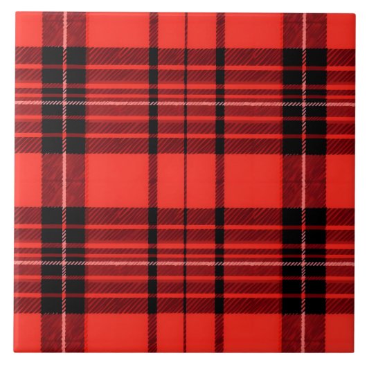 Carreau Tartan Plaid Rouge traditionnel Collection moderne (Devant)