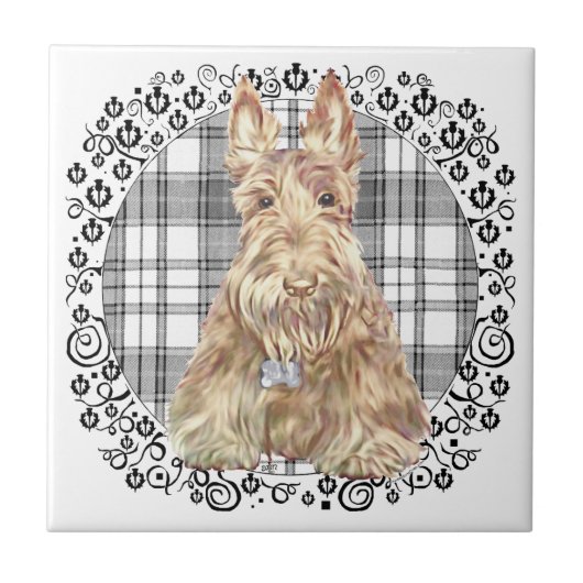 Carreau Tartan Scottie Noir & Blanc (Devant)