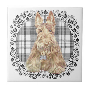 Carreau Tartan Scottie noir et blanc
