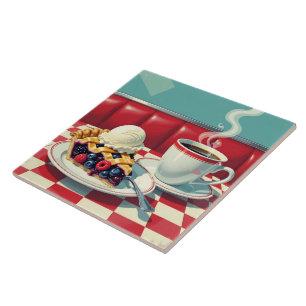 Carreau Tarte au Berry mélangé, crème glacée et café