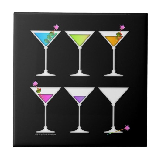 Carreau Tasse Martinis Disparaissant Going, Going, Gone Co (Devant)