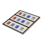 Carreau Tasses à café colorées encadrées (Côté)