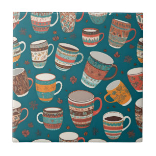 Carreau Tasses de café colorées