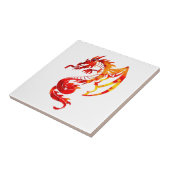 Carreau Tatouage de dragon de feu rouge (Côté)
