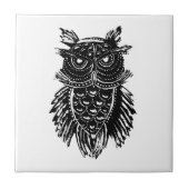 Carreau Tatouage de hibou Abstrait (Devant)