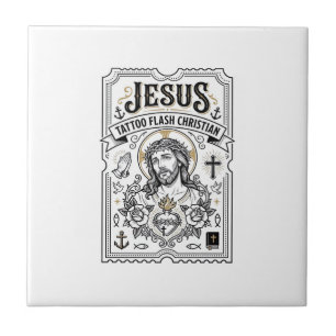 Carreau Tatouage flash Jésus Christianisme Tatouage flash