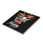 Carreau tatouage vintage d'aigle (Côté)