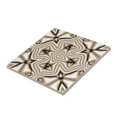 Carreau Taupe beige Brown Black White Ethnic Tribe Art (Côté)
