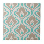 Carreau Taupe Turquoise Abstraite do-it-yourself décorativ<br><div class="desc">Un carrelage décoratif moderne en céramique turquoise et taupe vintage retro formes abstraites motif pour votre maison do-it-yourself projets comme le carrelage d'accent,  la cuisine,  le fond d'éclat,  la salle de bain,  le mur et les entrées de douche,  cheminée entourent,  et carrelage encadré.</div>