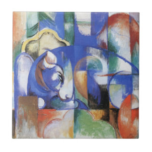 Carreau Taurillon couché de Franz Marc, Cubisme Vintage