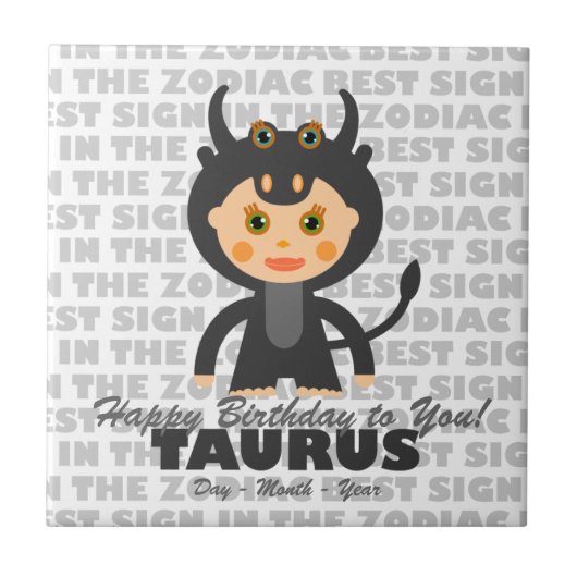 Carreau Taurus Joyeux anniversaire (Devant)