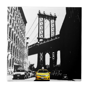 Carreau Taxi jaune New York City Ny Nyc Brooklyn Bridge