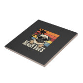 Carreau Tchiens de plage Pug Chien Coucher de soleil (Côté)