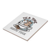 Carreau Tea Time Meow Time - Cute Cat and Tea Design (Côté)
