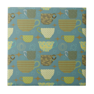 Carreau Teacup moderne Dusty Blue du milieu du siècle