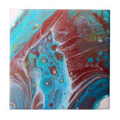 Carreau Teal and Copper Acrylic Abstract (Devant)