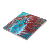 Carreau Teal et l'acrylique d'en cuivre versent l'art (Côté)