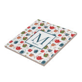 Carreau Teapots Mugs Berries Motif Monogramme Noël (Côté)