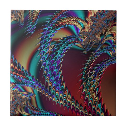 Carreau Technicolore gothique Dragons fractaux Abstraits (Devant)