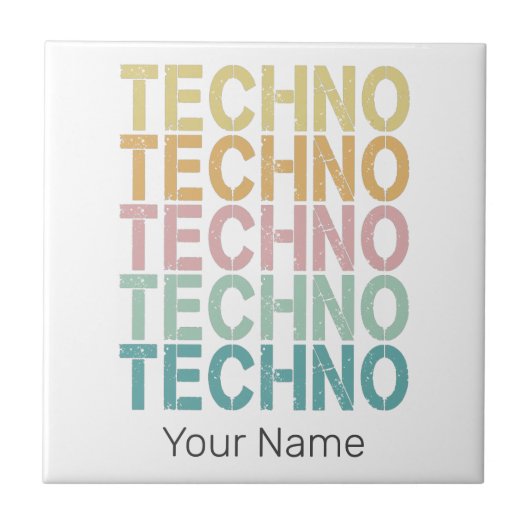 Carreau Techno House Retro Letting Electro Vintage Rave (Devant)