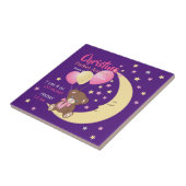 Carreau Teddy Bear assis sur la Lune Baby Birth Statistiqu (Côté)