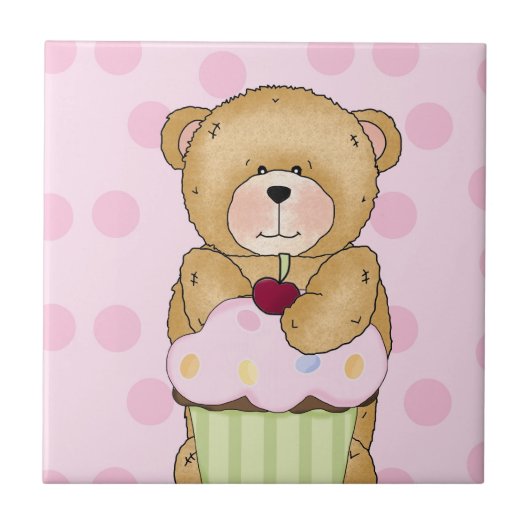 Carreau Teddy Bear Cupcake Party (Devant)