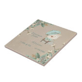 Carreau Teddy Bear Nom floral Personnaliser les statistiqu (Côté)