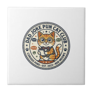 Carreau Tee-shirt graphique de papa blague Pun Cat Cat - B
