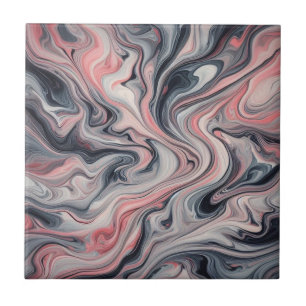 Carreau Teintes tourbillonnantes de rose, gris et blanc