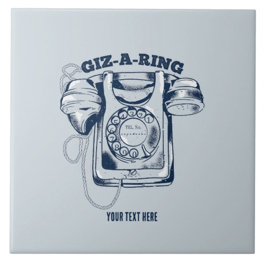 Carreau Téléphone rotatif Bleu (Devant)