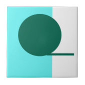 Carreau Téméraire Abstrait Cercle d'Art Turquoise Vert Bla (Devant)