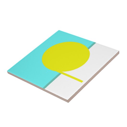 Carreau Téméraire Abstrait Cercle Turquoise Vert Jaune (Côté)