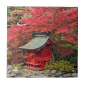 Carreau Temple japonais de jardin et feuilles d'automne (Devant)