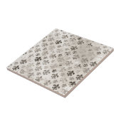 Carreau Tendance Argent Gray Fleur De Lis Motif (Côté)