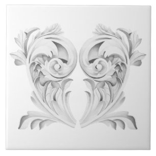 Carreau Tendrilles de marbre sur carrelage en céramique bl