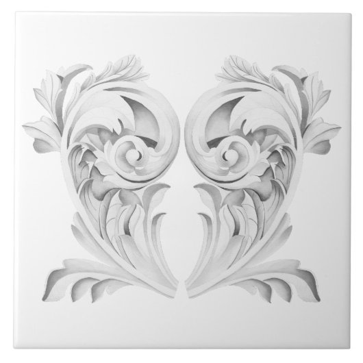 Carreau Tendrilles de marbre sur carrelage en céramique bl (Devant)