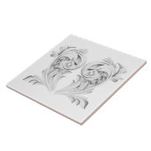 Carreau Tendrilles de marbre sur carrelage en céramique bl (Côté)