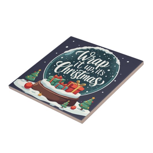 Carreau Terminer C’est Noël Snow Globe Design (Côté)